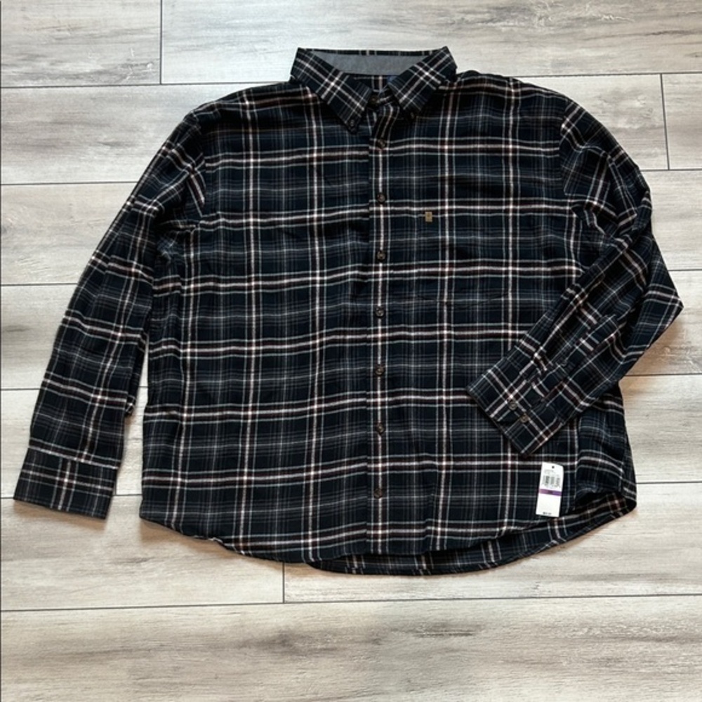 IZOD men's plaid flannel shirt size 2XB NWT 2X